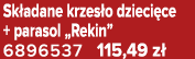Sk adane krzes o dzieci ce + parasol „Rekin” 6896537 115,49 z 