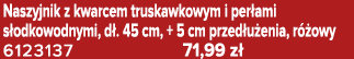 Naszyjnik z kwarcem truskawkowym i per ami s odkowodnymi, d . 45 cm, + 5 cm przed u enia, r owy 6123137 71,99 z 